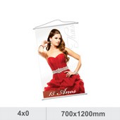 10 Banners - 700x1200mm Lona Especial - 380g - 4x0 Bastão de Madeira e Estirante Produção 3 dias úteis  