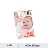 10 Banners - 600x900mm Lona Especial - 380g - 4x0 Bastão de Madeira e Estirante Produção 3 dias úteis  